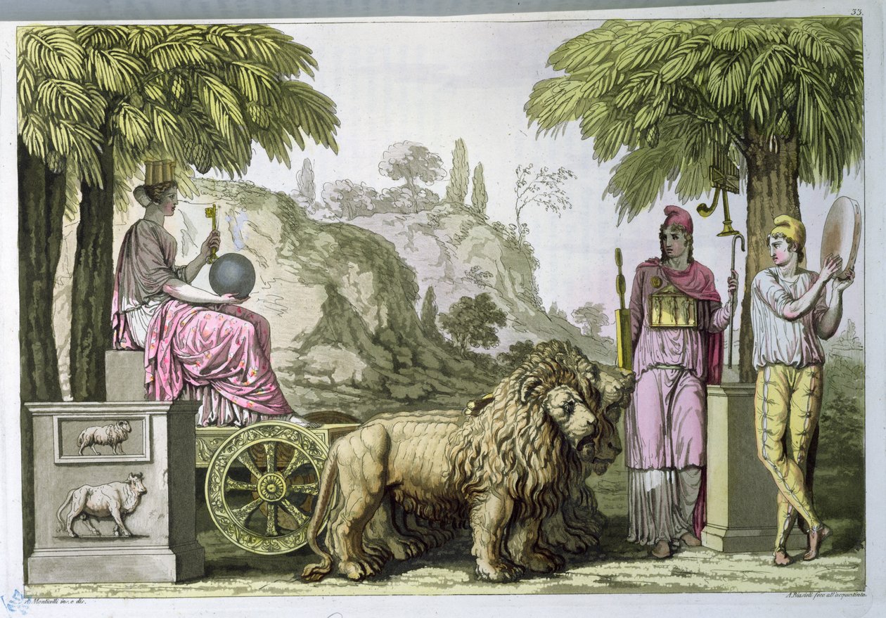 Cibeles en su carro y Attis, de 