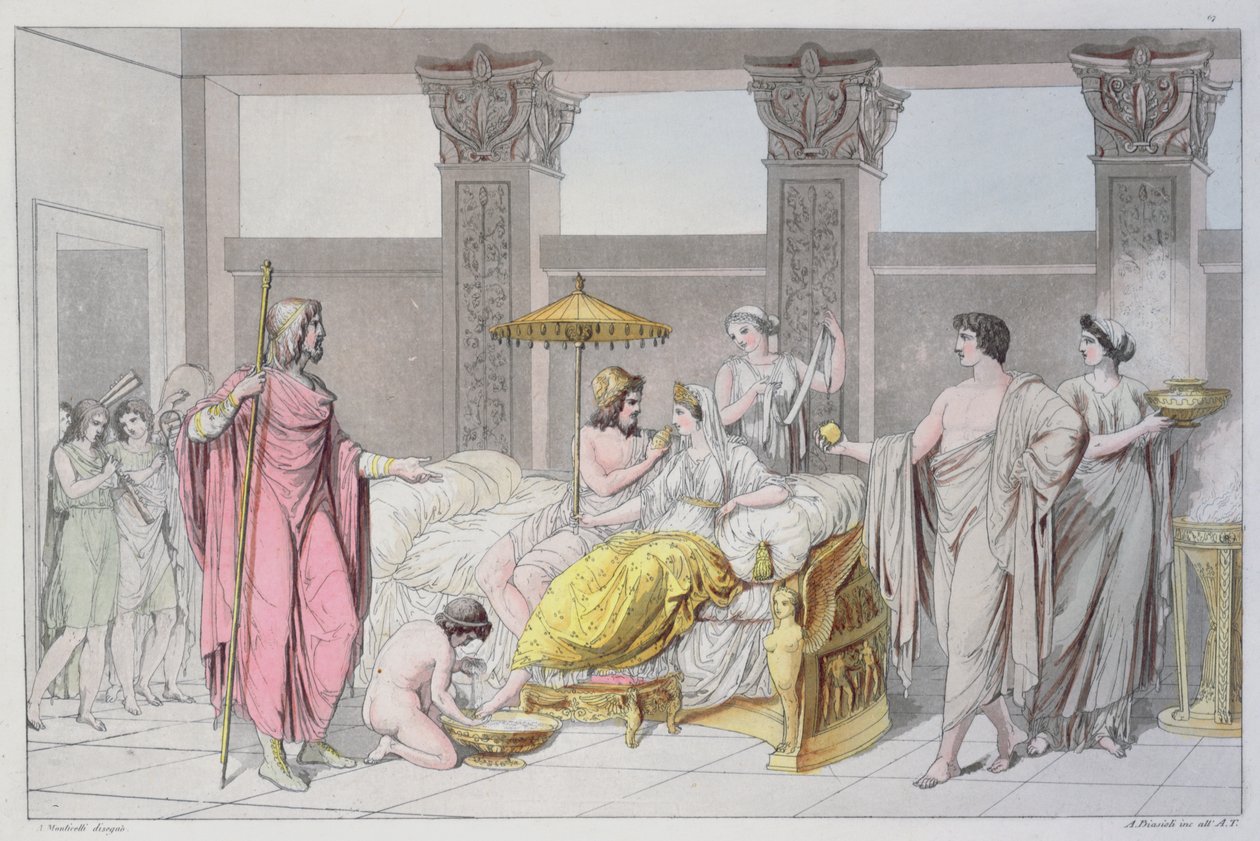 La boda de Ulises y Penélope, ilustración de 