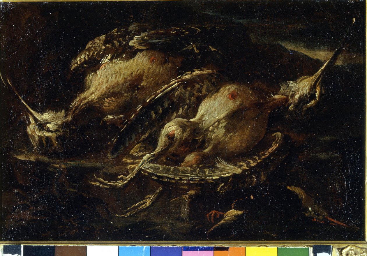 Naturaleza muerta de aves de Angelo Maria Crivelli