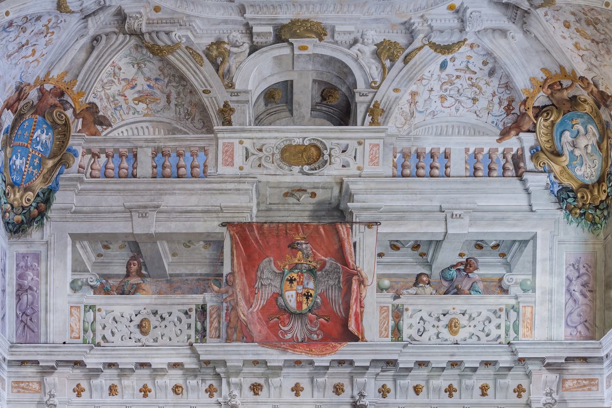 Salón de los Cuarteles de Bolonia, Salón de la Guardia, Palacio Ducal Este, Sassuolo, Italia de Angelo Michele Colonna