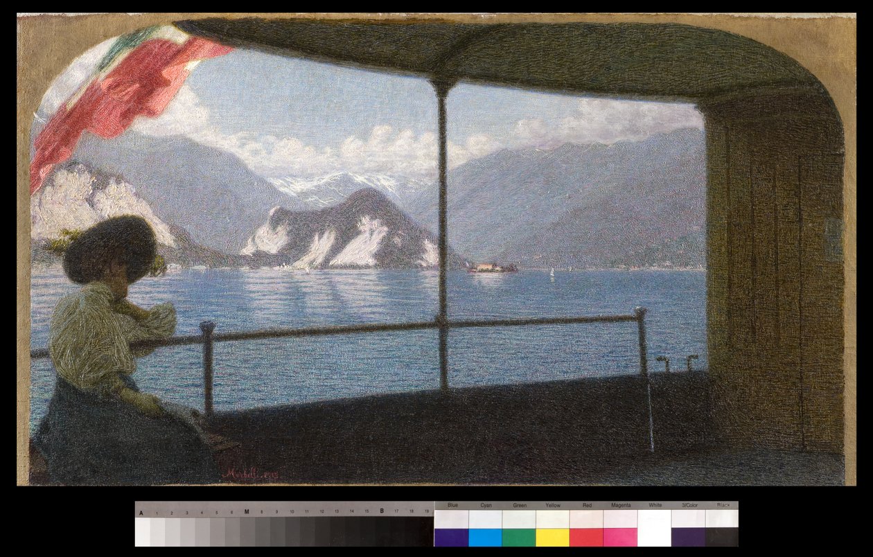 Un barco en el Lago Maggiore, 1915 de Angelo Morbelli