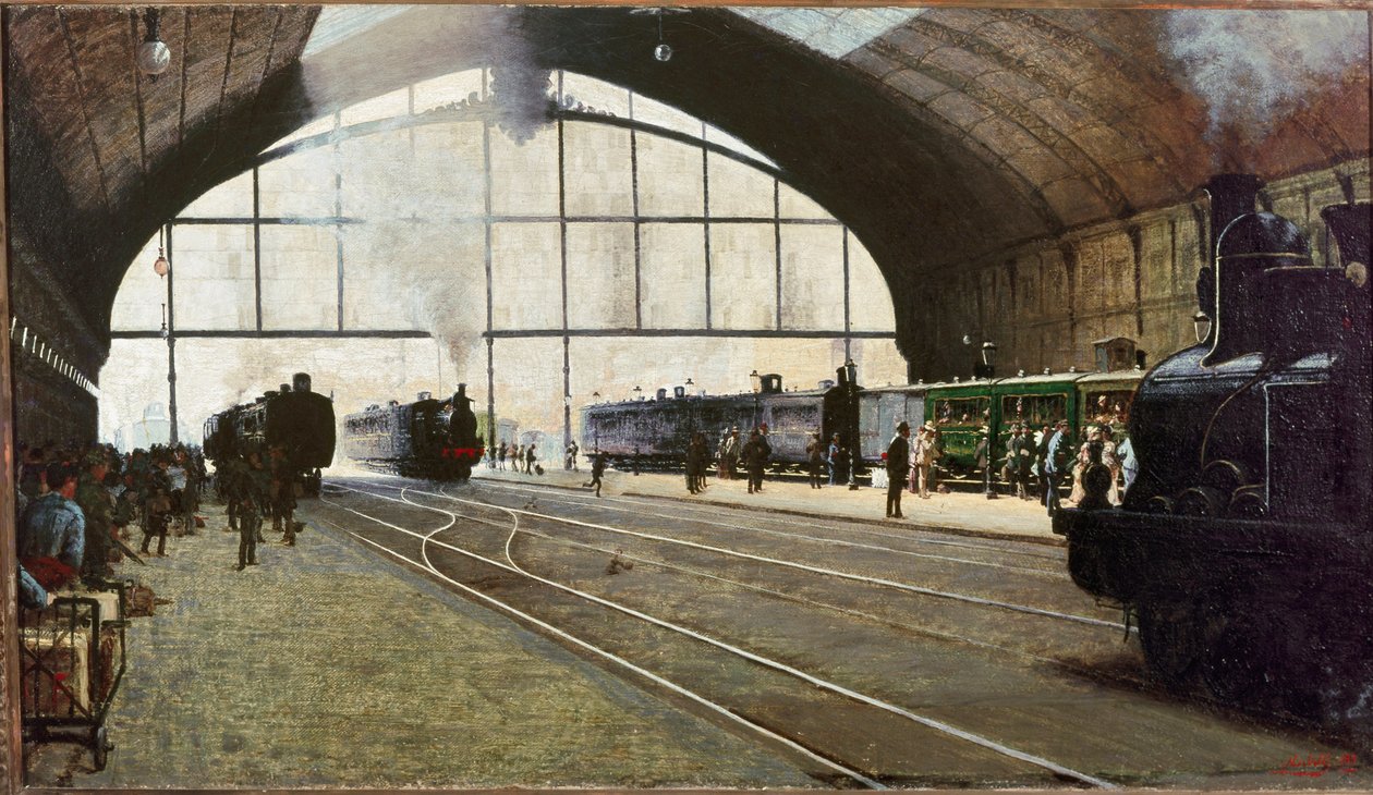 Estación central de Milán de Angelo Morbelli