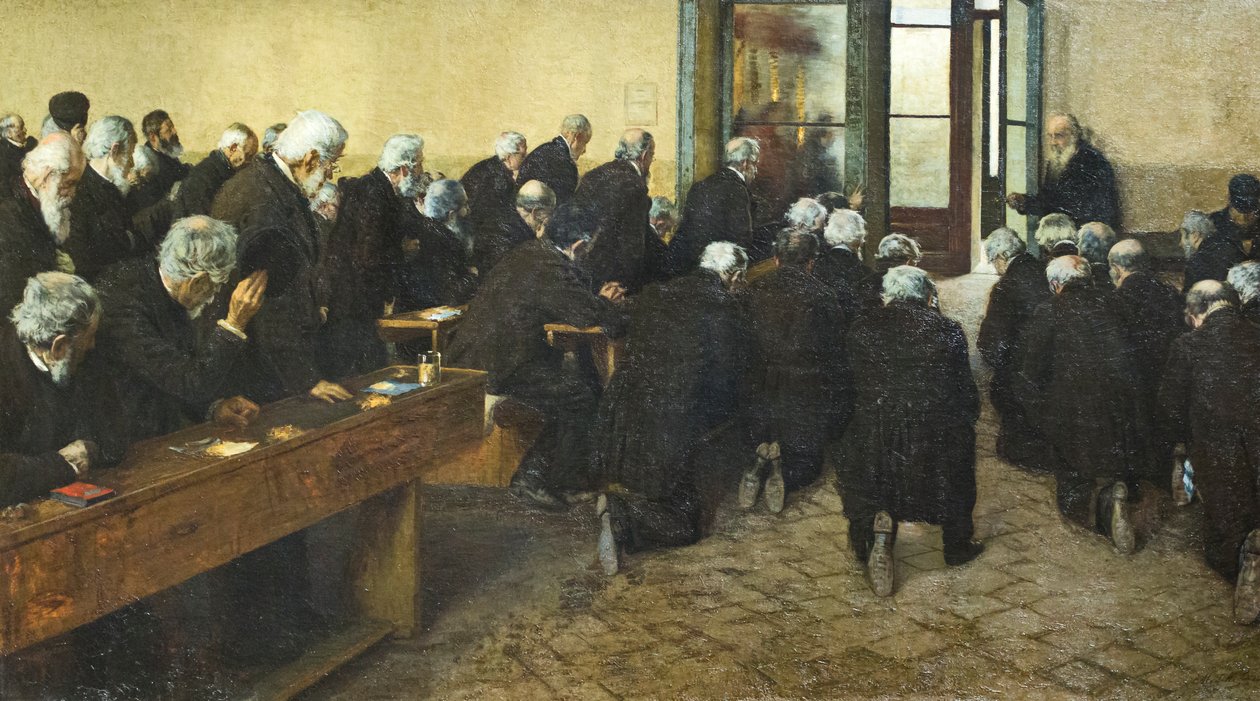 El viático,1884 (óleo sobre lienzo) de Angelo Morbelli
