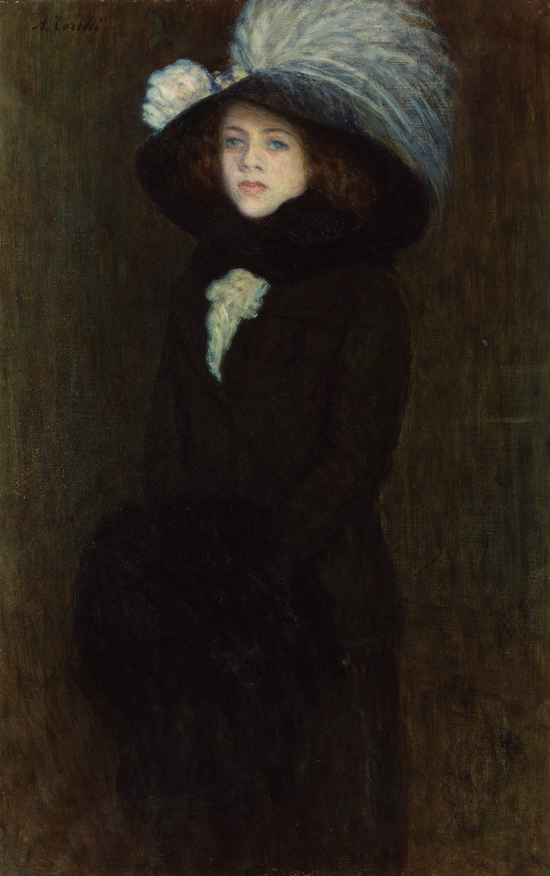 Retrato de una joven (óleo sobre lienzo) de Angelo Torchi