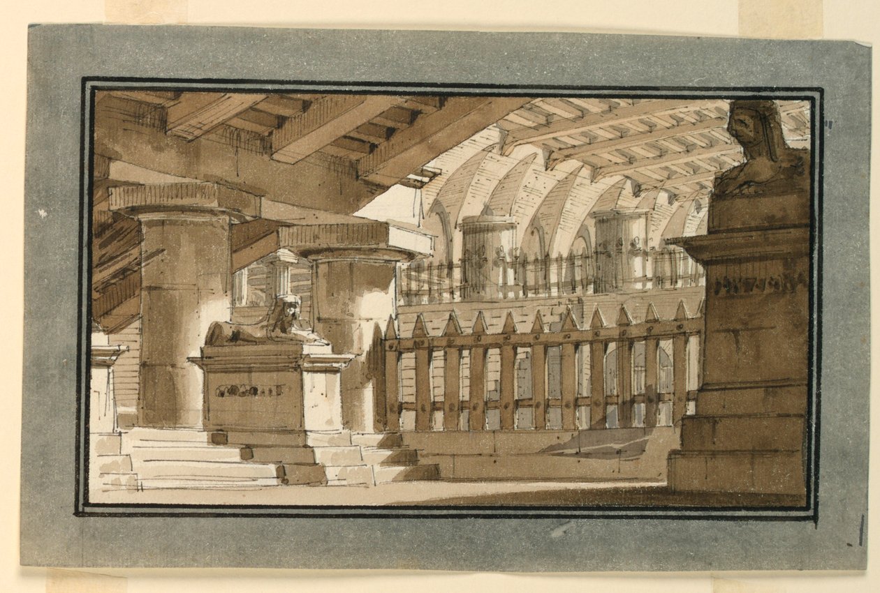 Diseño de escenario, prisión egipcia de Angelo Toselli