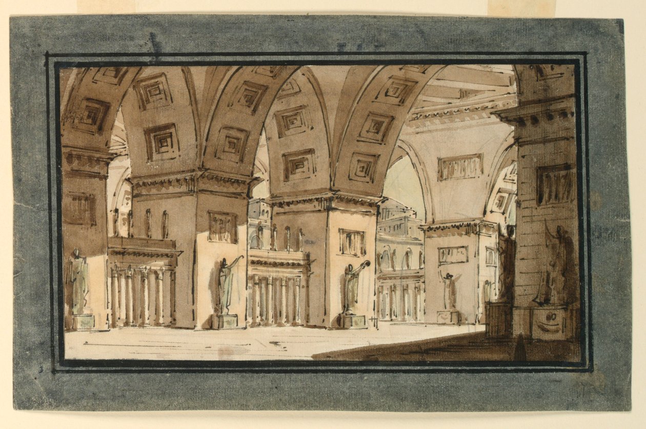 Diseño de escenario, interior del palacio de Angelo Toselli