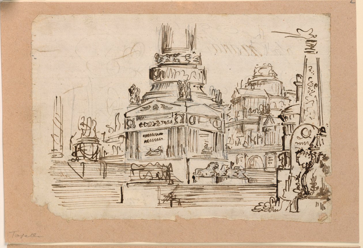 Diseño escénico, pedestal del monumento de Angelo Toselli