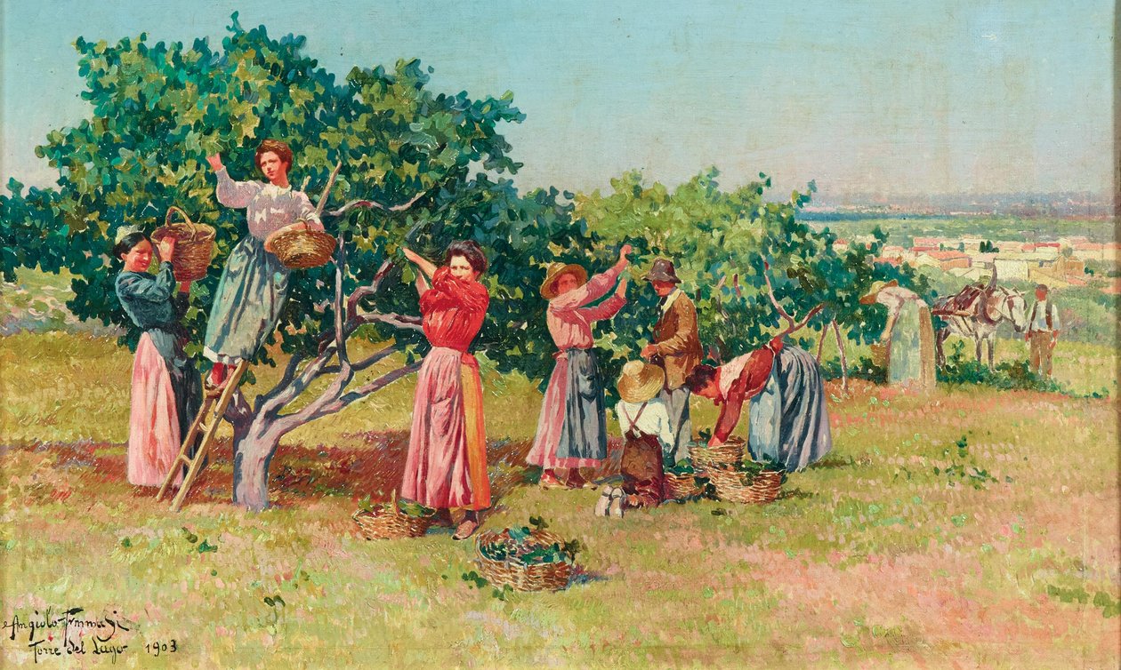 Cosecha en la Toscana de Angiolo Tommasi