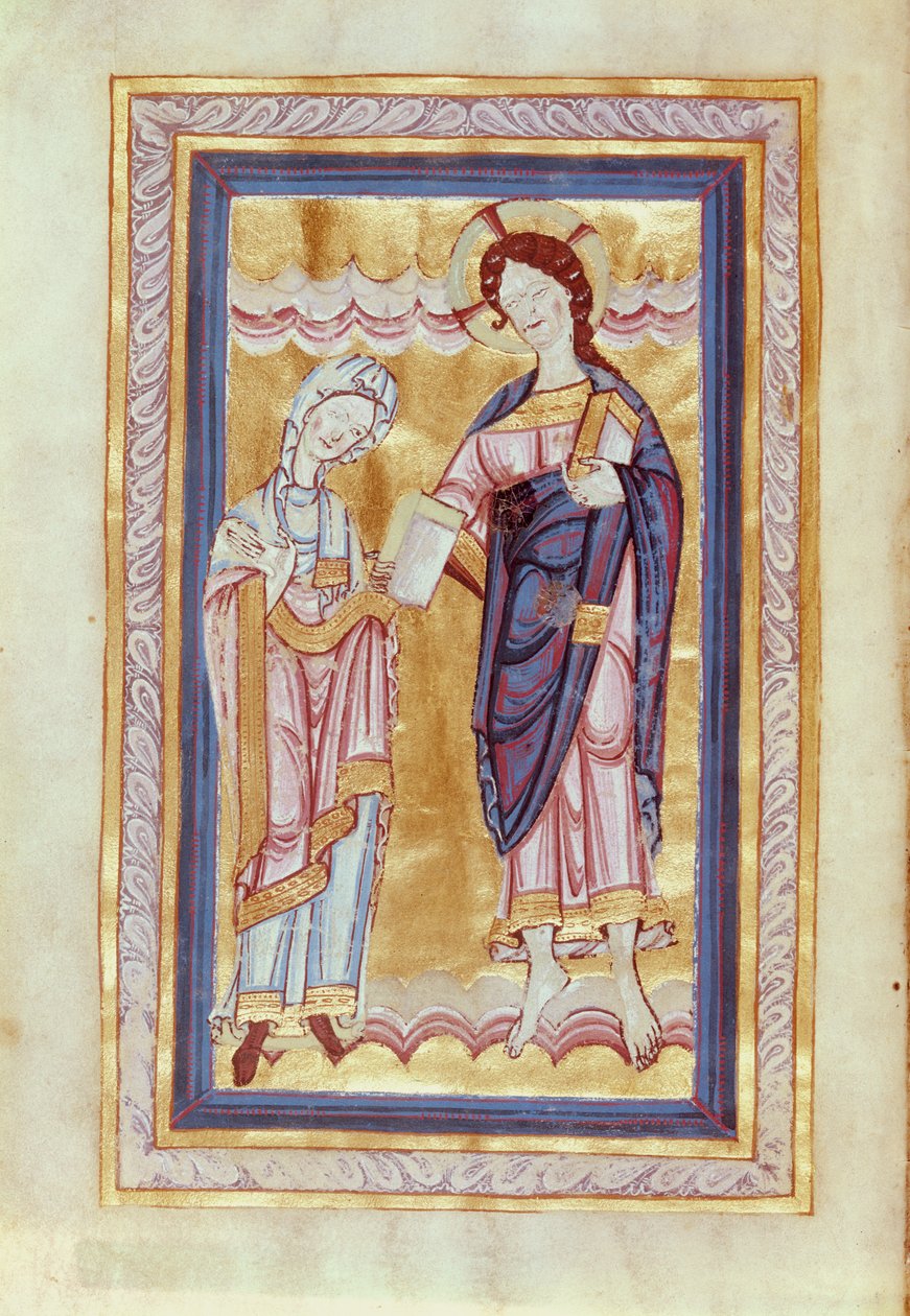 Aa 21 fol.2v Dedicación del libro a Cristo, del Evangelio de la Condesa Judith de Anglo Saxon