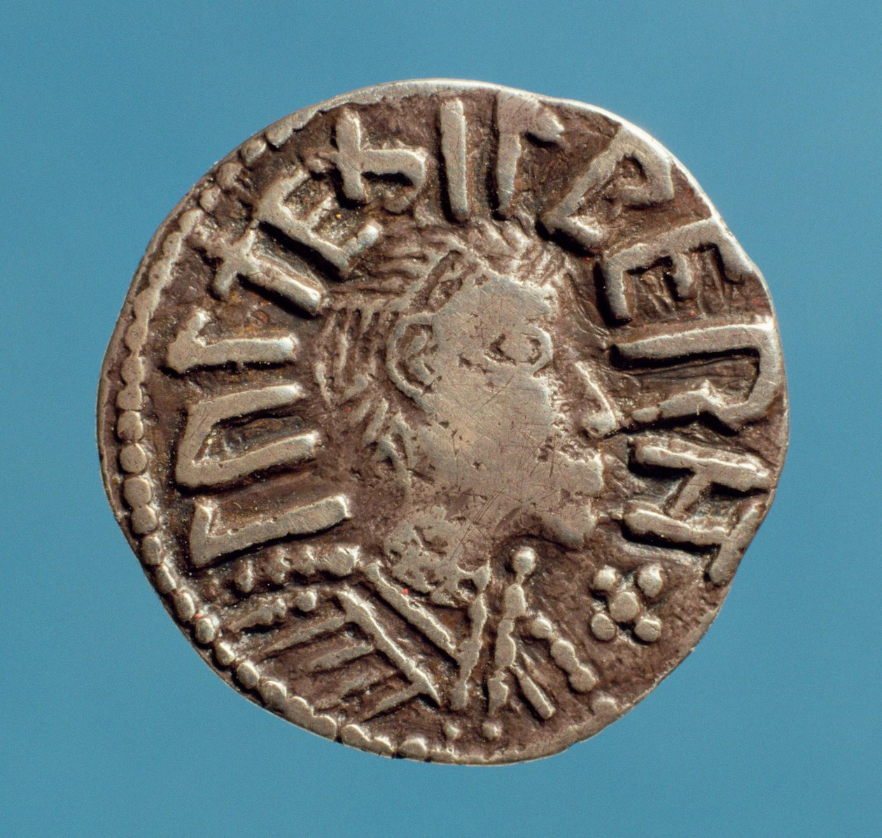Penique (anverso) de Aethelberht (m.794) Rey anglosajón de Anglia Oriental de Anglo Saxon