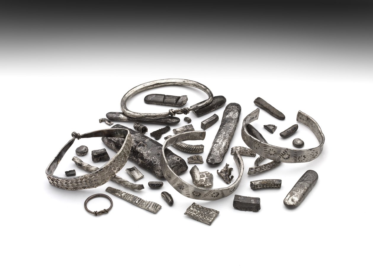 Fragmentos de plata de Anglo Saxon