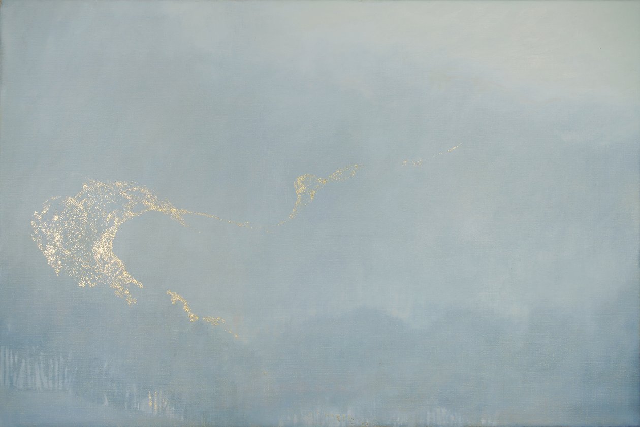 Luz, 2022 (óleo y pan de oro sobre lino) de angus hampel
