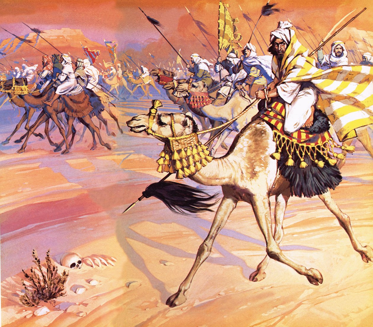 Árabes cruzando el desierto para matar a Mohamed de Angus McBride