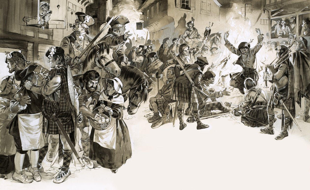 Carlos Eduardo Estuardo, el Joven Pretendiente, invade Inglaterra en 1745 de Angus McBride