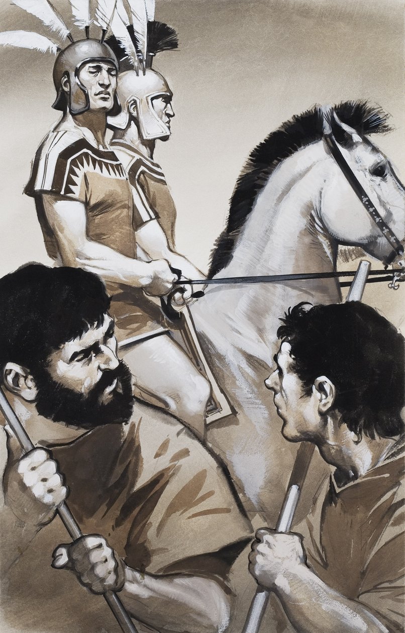 Soldados etruscos (gouache sobre papel) de Angus McBride
