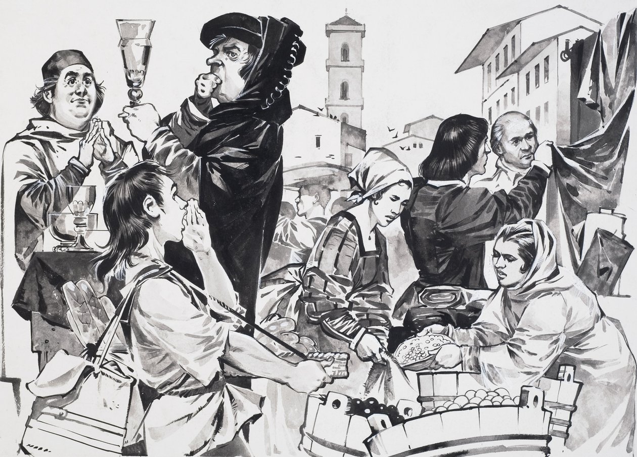 Comercio florentino (gouache sobre papel) de Angus McBride