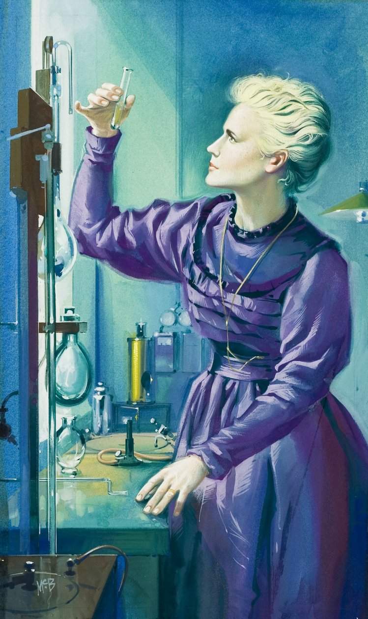 Madame Curie (1867-1934) (gouache sobre papel) de Angus McBride
