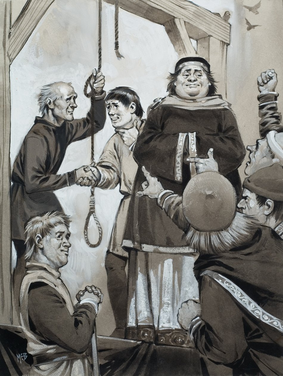 Justicia medieval (gouache sobre papel) de Angus McBride
