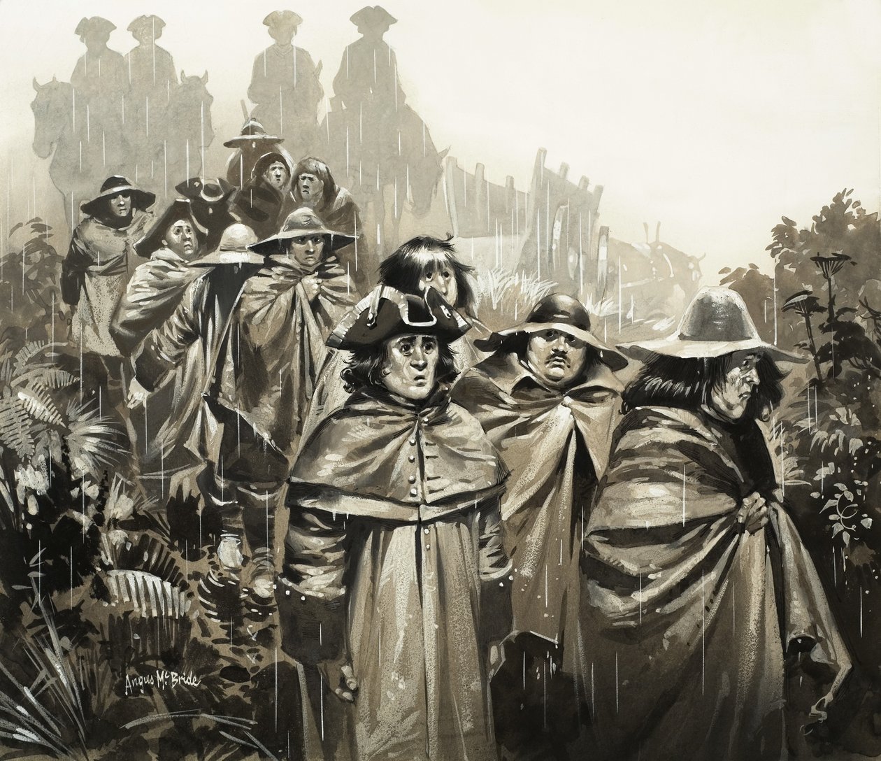 Hombres bajo la lluvia de Angus McBride