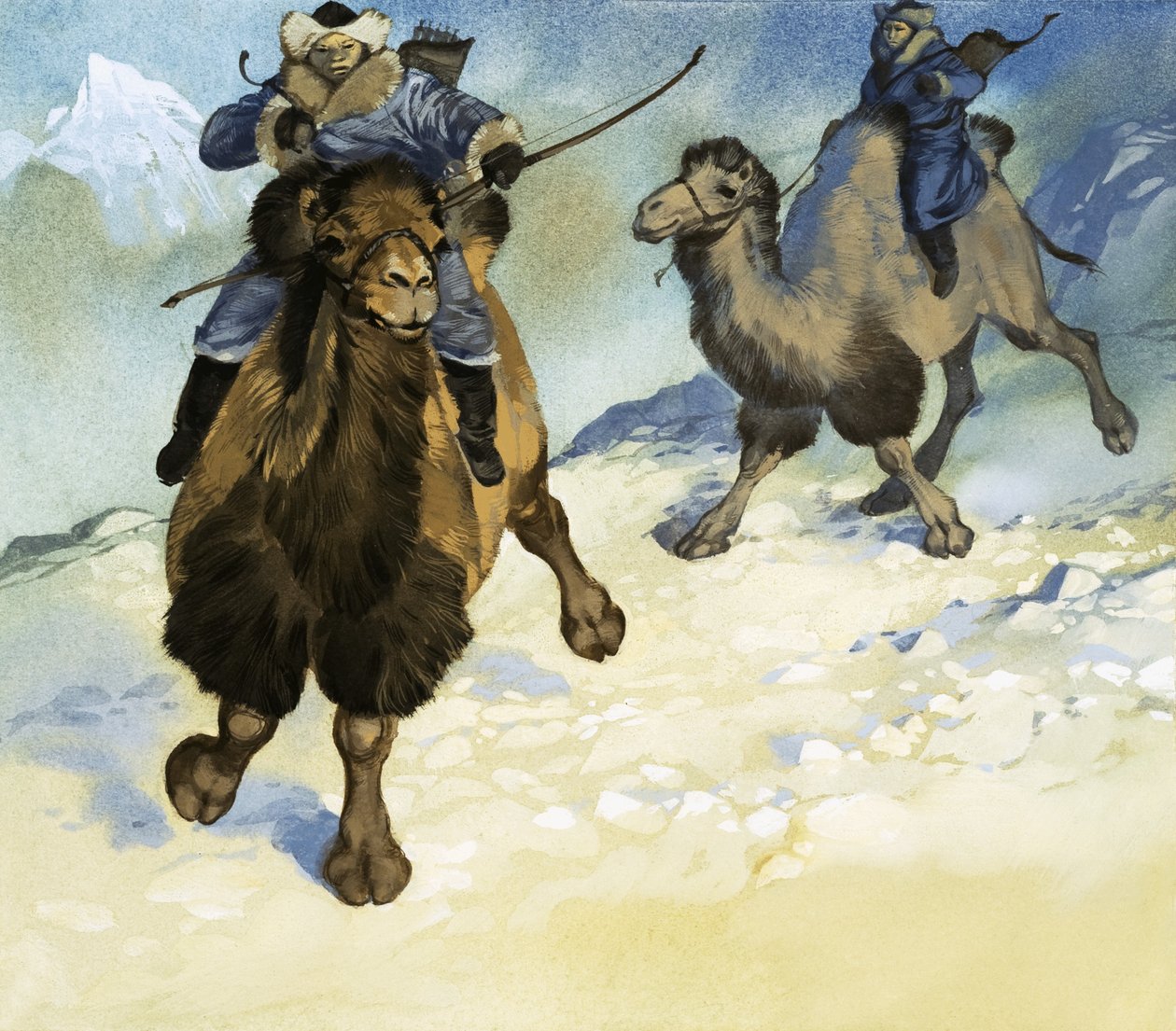 Guerreros mongoles en camello de Angus McBride