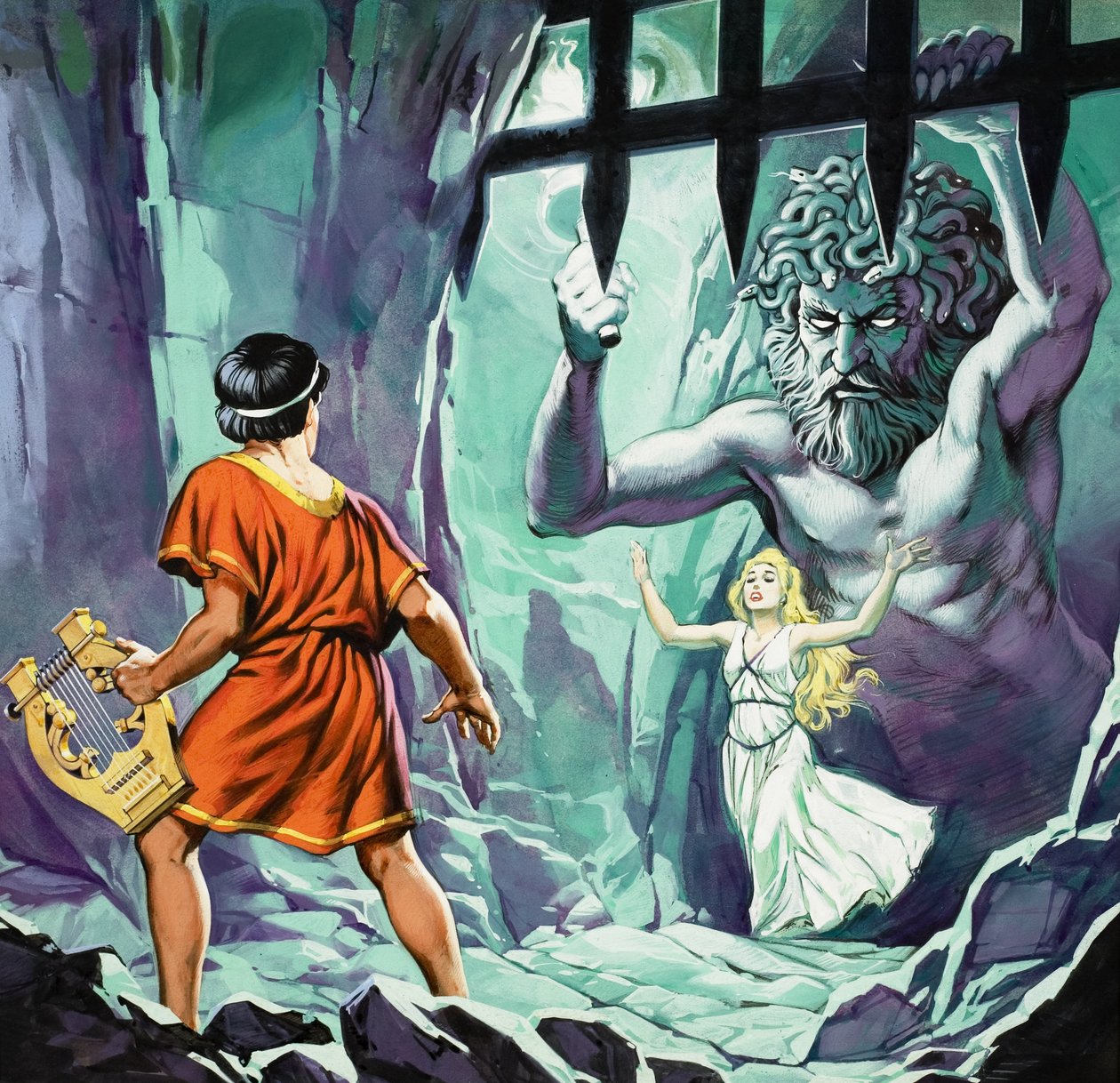 Orfeo y Eurídice (gouache sobre papel) de Angus McBride
