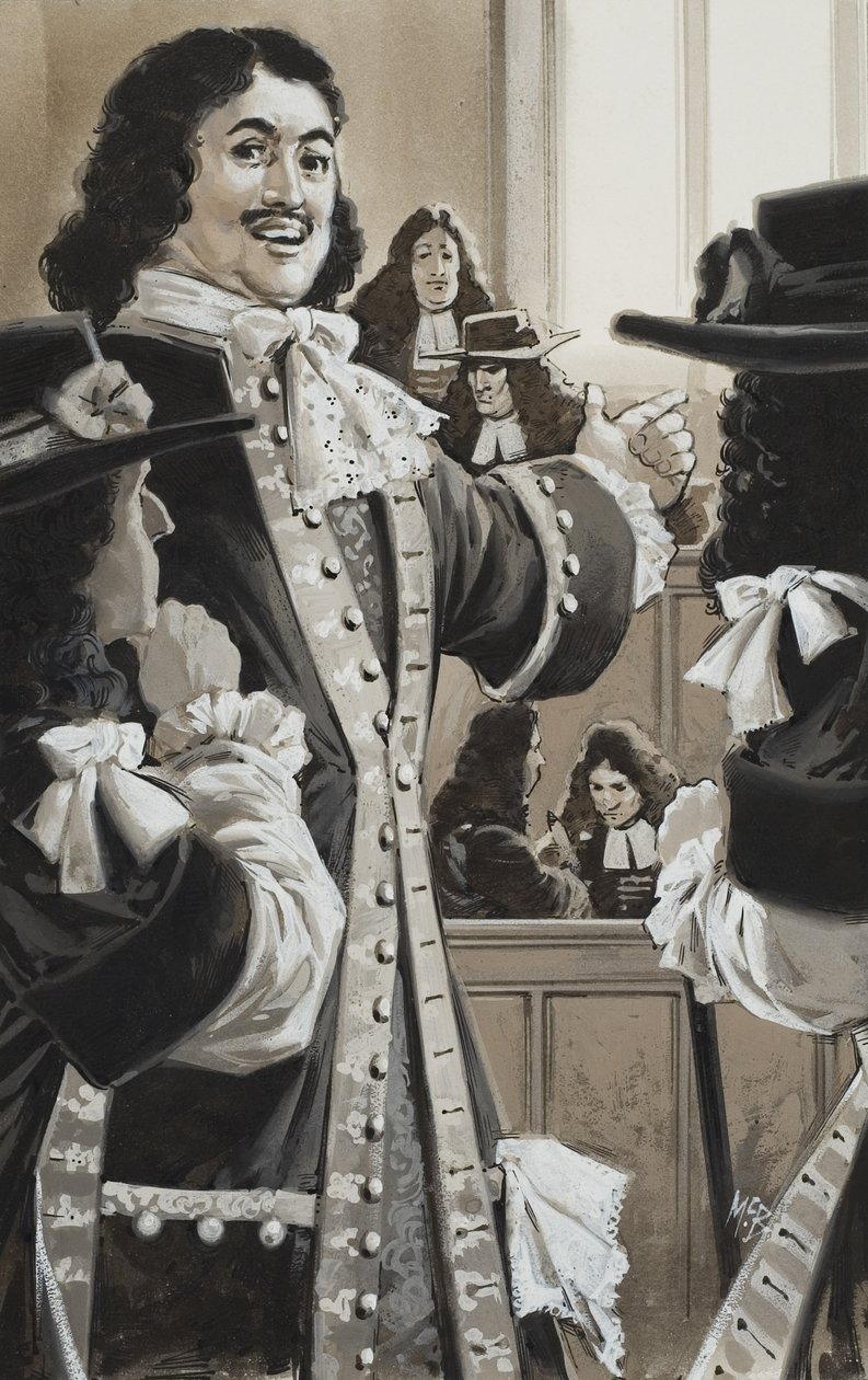 Pedro el Grande (1672-1725) en la Corte (gouache sobre papel) de Angus McBride