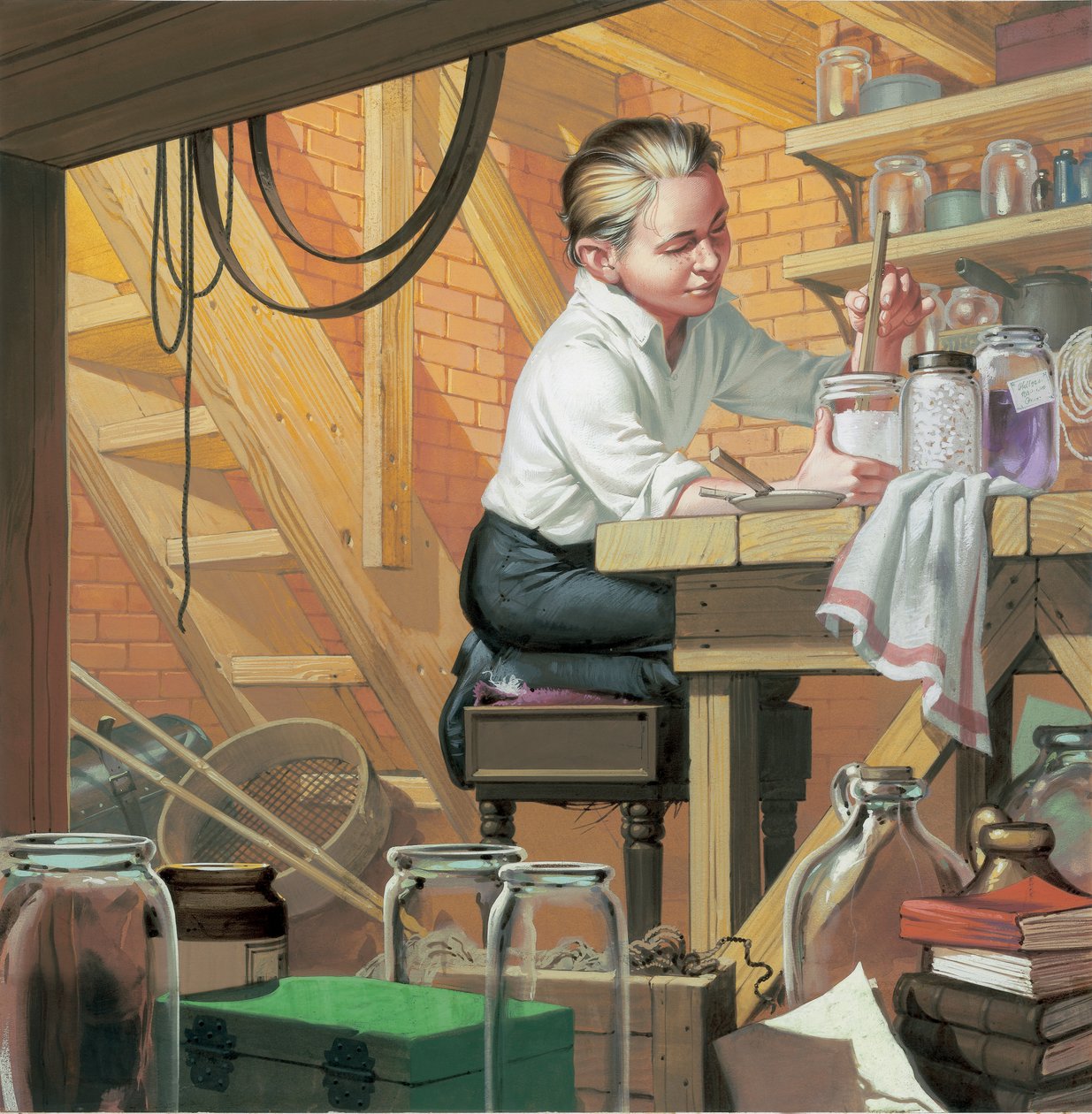 Thomas Alma Edison (1847-1931) (gouache sobre papel) de Angus McBride