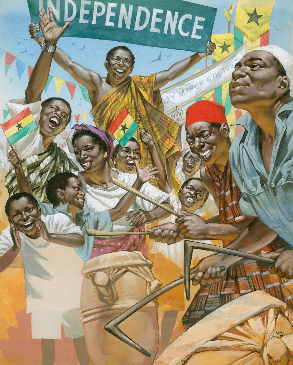 West Africa Awakes (gouache sobre papel) de Angus McBride