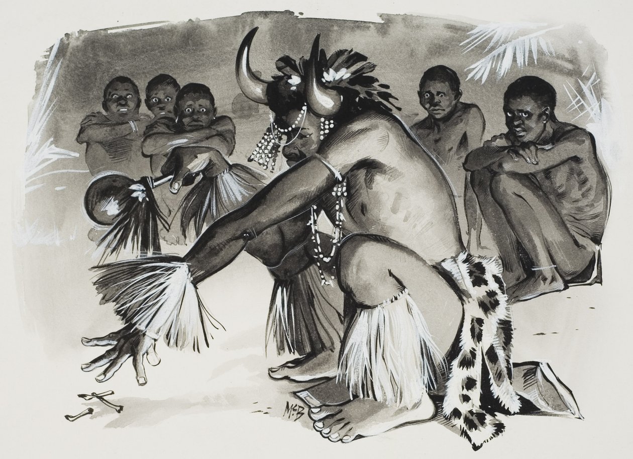 Médico brujo (gouache sobre papel) de Angus McBride