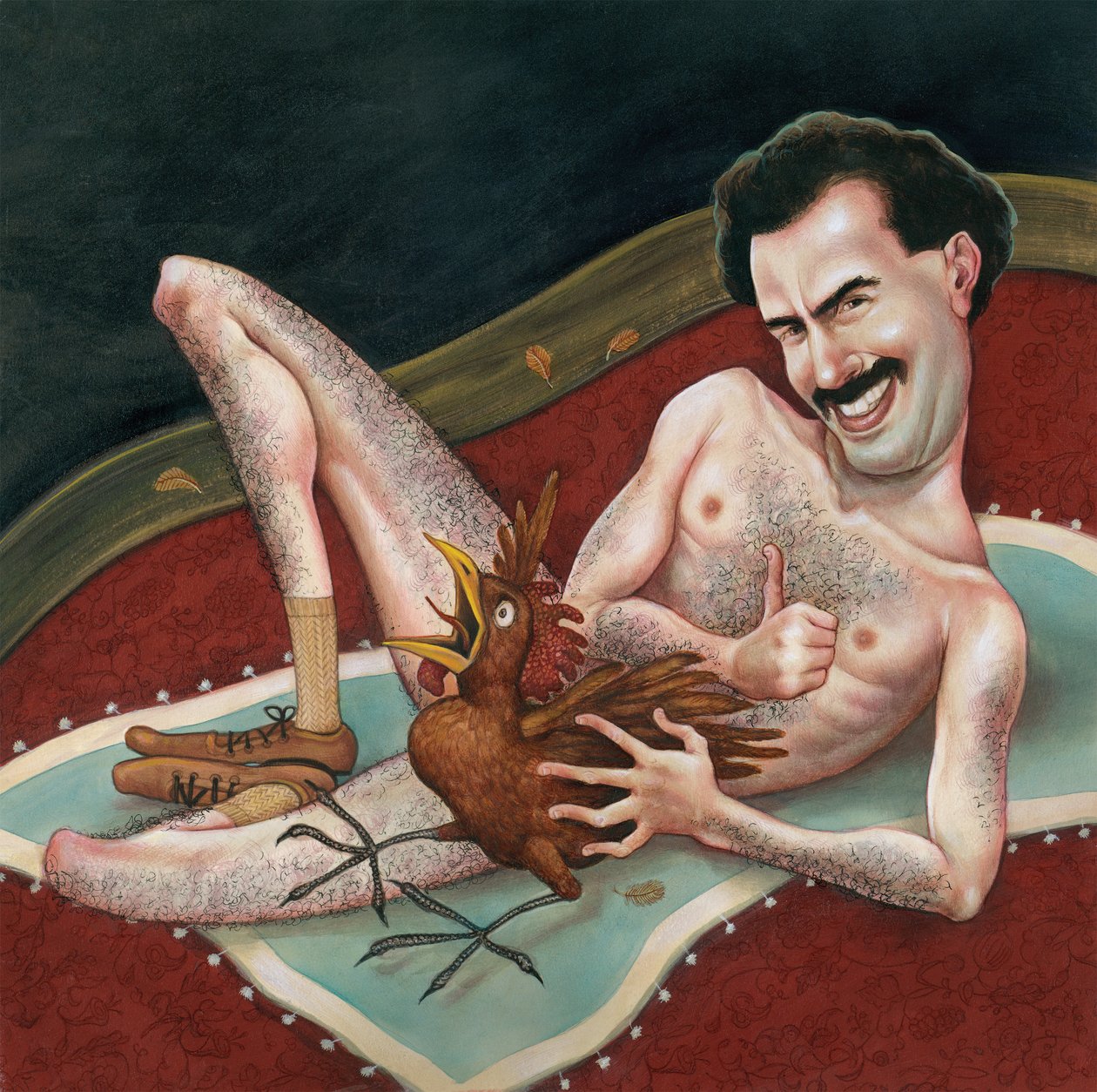 Borat, 2006 (acrílico sobre cartón ilustración) de Anita Kunz
