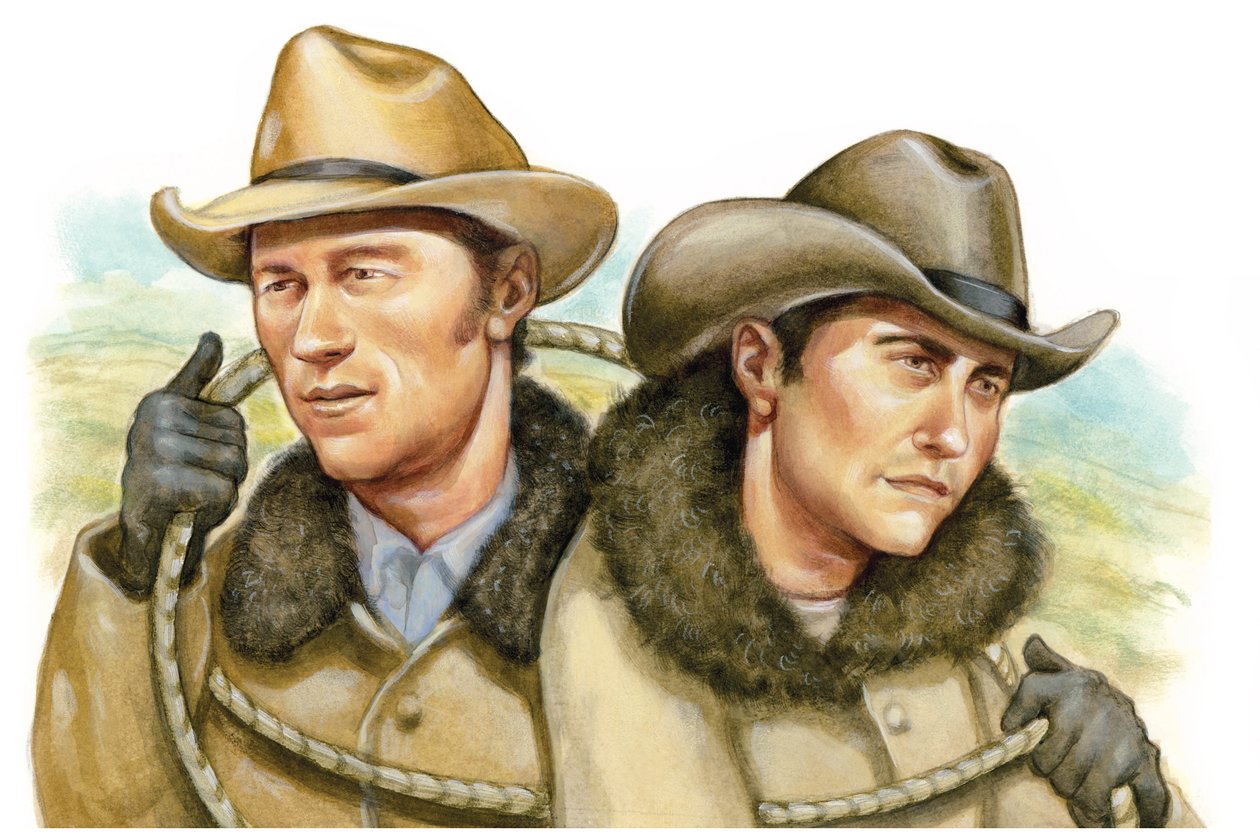 Brokeback Mountain, 2005 (acrílico sobre tabla ilustración) de Anita Kunz