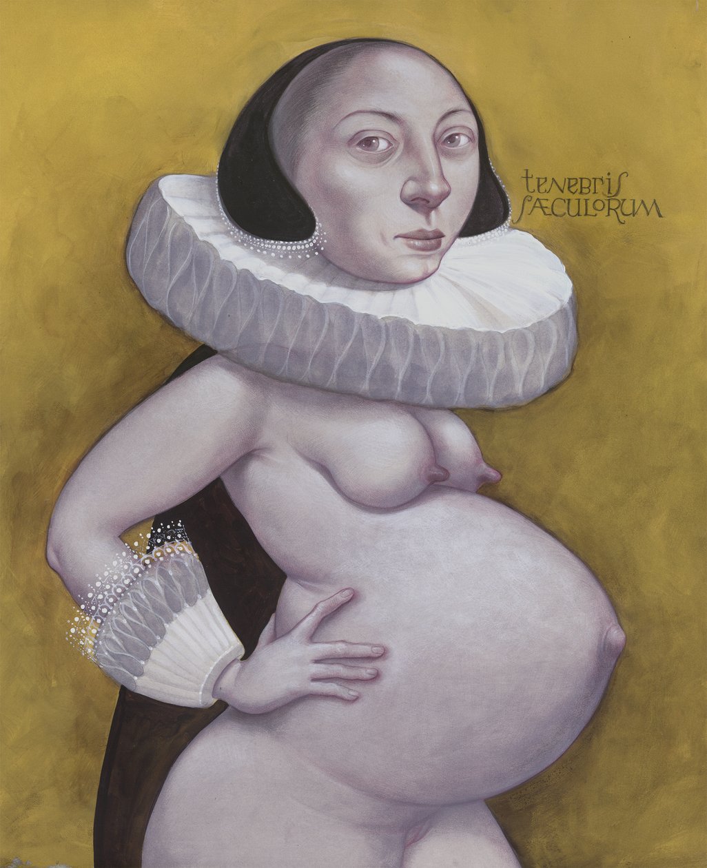 Días oscuros, 2019 (pintura acrílica sobre tabla ilustración) de Anita Kunz