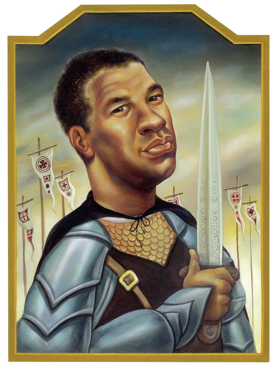 Denzel Washington, 2002 (acrílico sobre tabla ilustración) de Anita Kunz