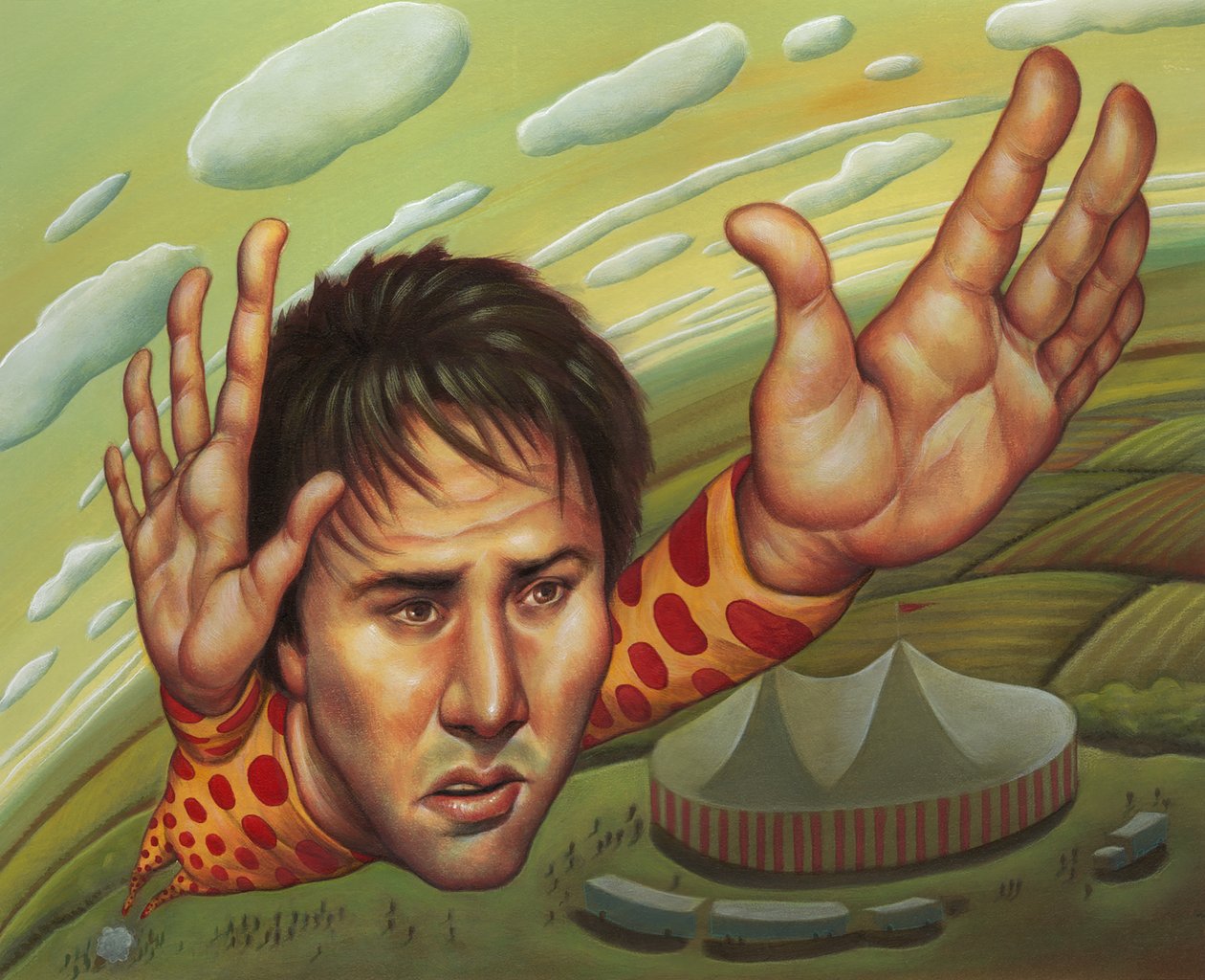 Keanu Reeves, 2000 (acrílico sobre tabla ilustración) de Anita Kunz
