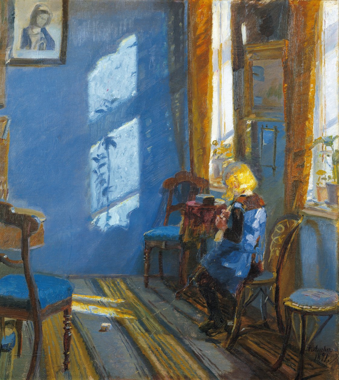 Luz del sol en la habitación azul de Anna Ancher