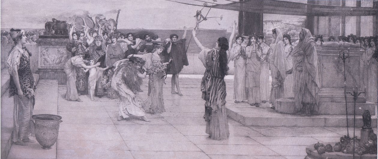 Una dedicación a Baco, Bibbys Annual, 1916-1917 de Anna after Alma Tadema