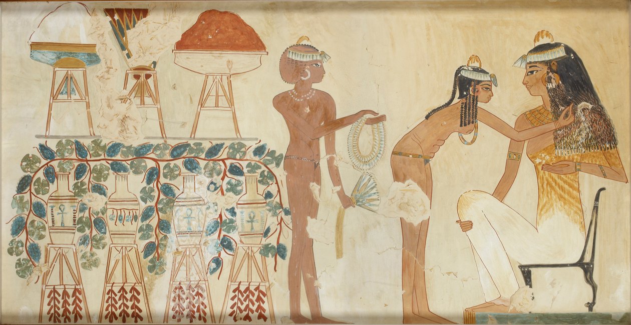 Copia de pintura mural de la tumba privada 38 de Djeserkeresonb, Tebas I de Anna