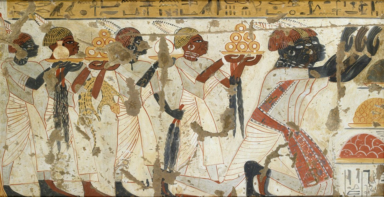 Copia de pintura mural de la tumba privada 40 de Huy, Tebas I,1, 75-78, siglo XX de Anna