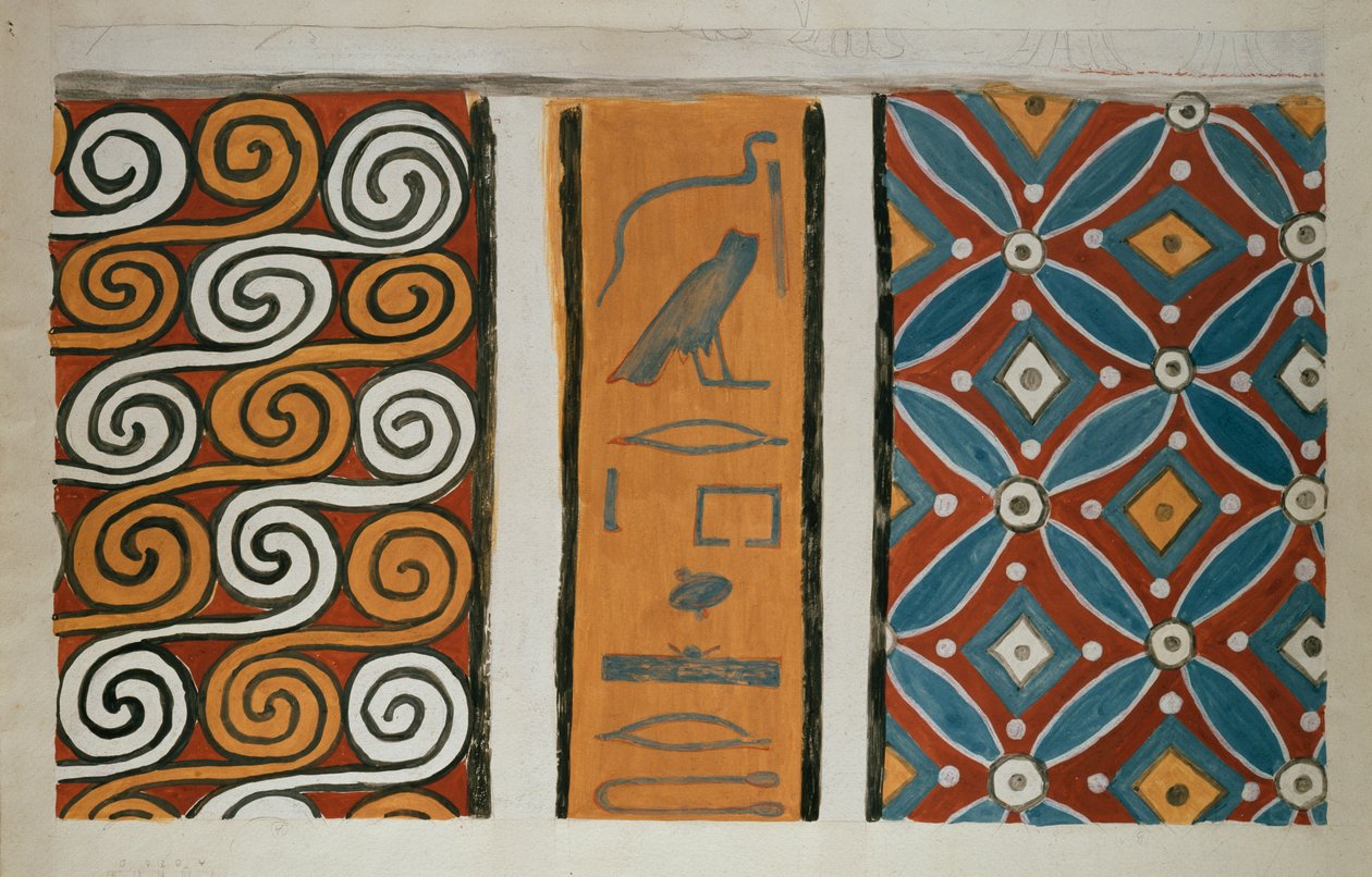 Copia de pintura mural de la tumba privada 82 de Amenemhet, Tebas I, 1, 163-167, siglo XX de Anna