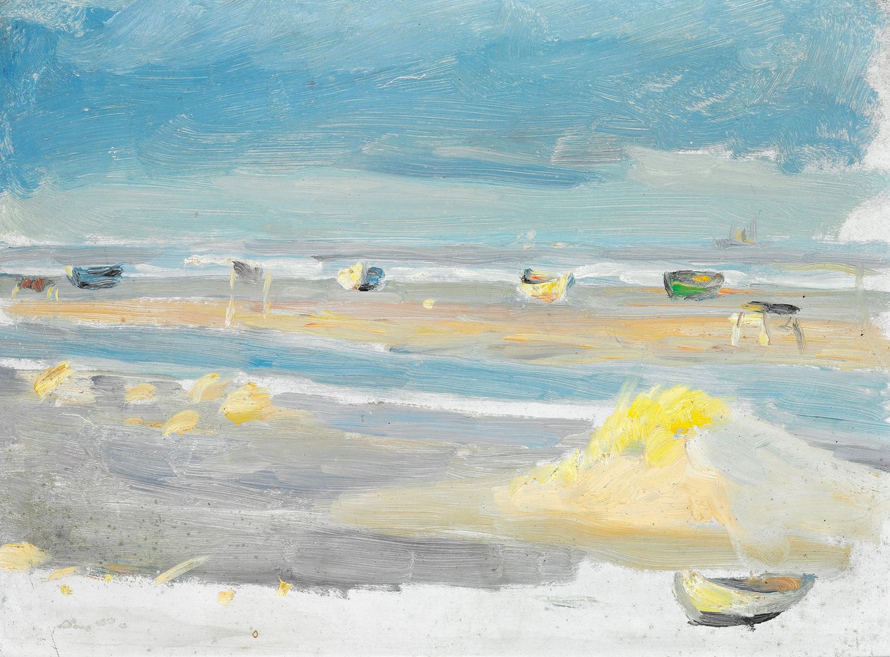 Barcos en la playa, Skagen. de Anna Ancher