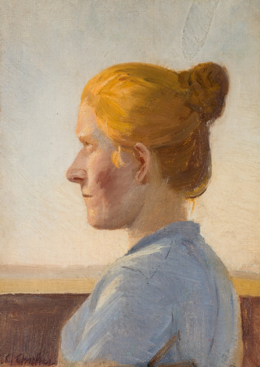 Danés:  En skagenspige Una joven de Skagen de Anna Ancher