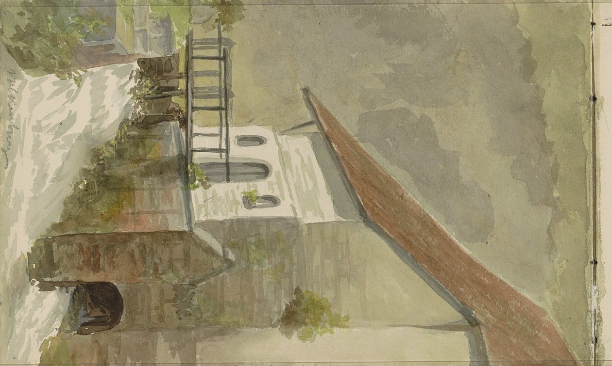 Casa en un canal en Valkenburg de Anna Catharina Maria van Eeghen (possibly)