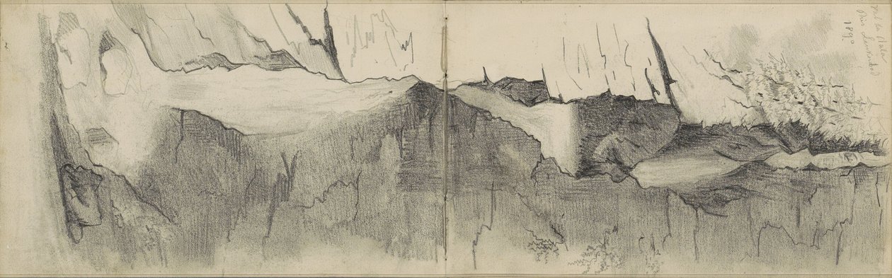 Cascada en el valle de Dala, cerca de Leukerbad de Anna Catharina Maria van Eeghen (possibly)