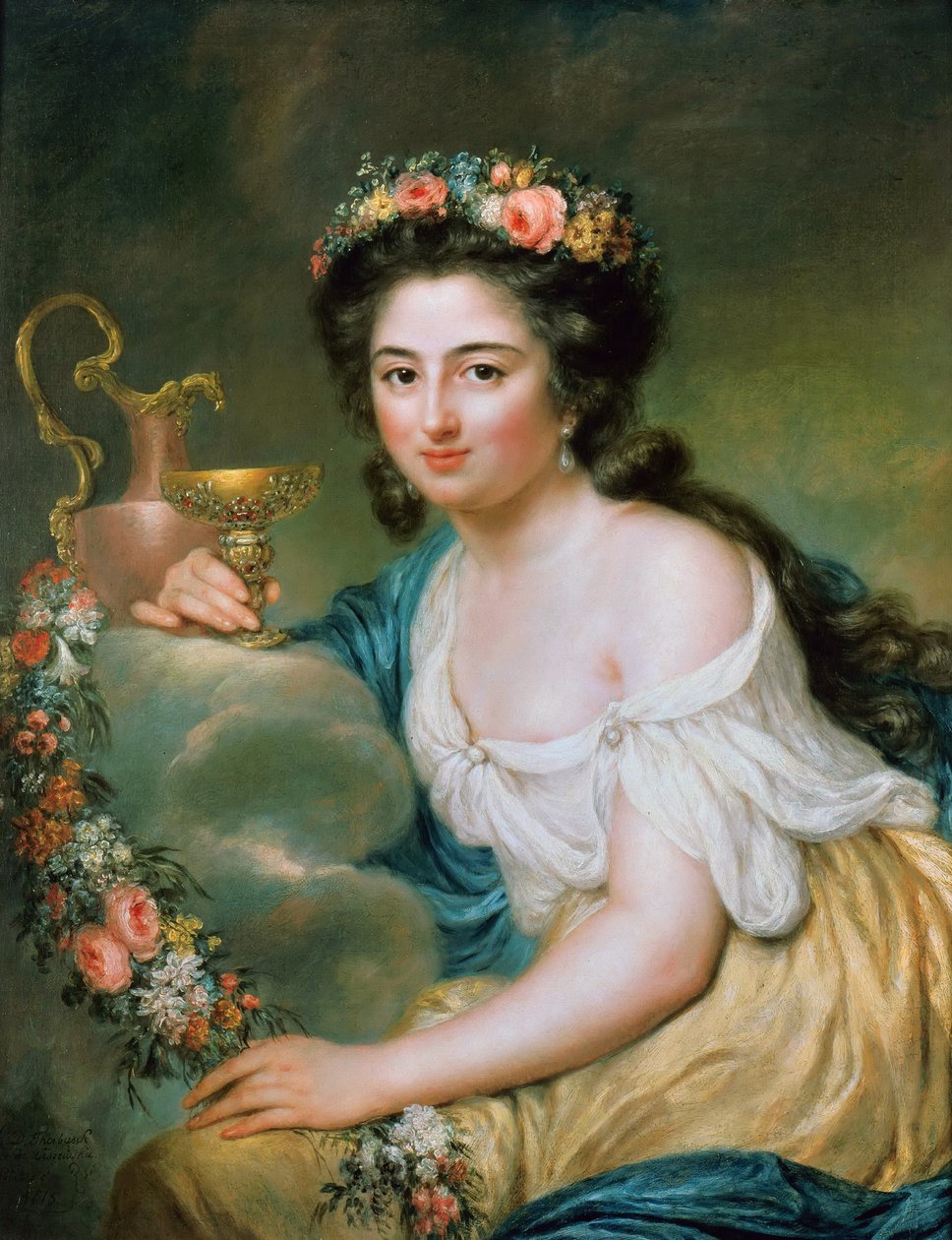 Retrato de Henriette Herz, de soltera De Lemos 1764-1847 como Hebe, 1778 de Anna Dorothea Therbusch