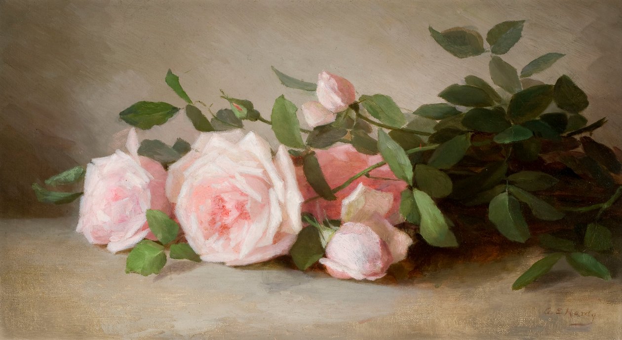Naturaleza muerta de rosas 1880 (Óleo sobre lienzo) de Anna Eliza Hardy