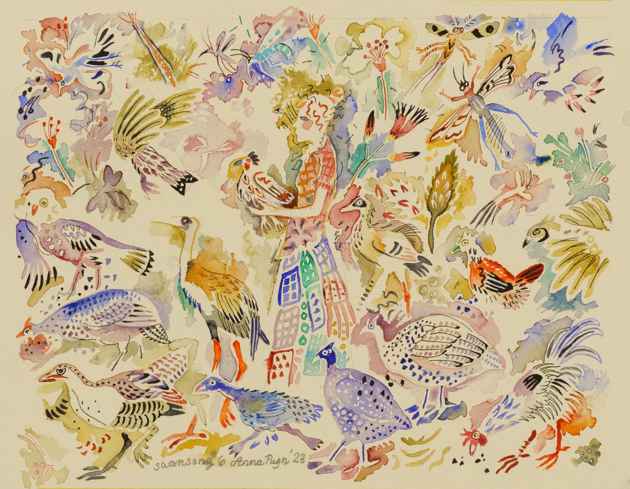 6 Swansong, 2023 (acuarela) de Anna Pugh