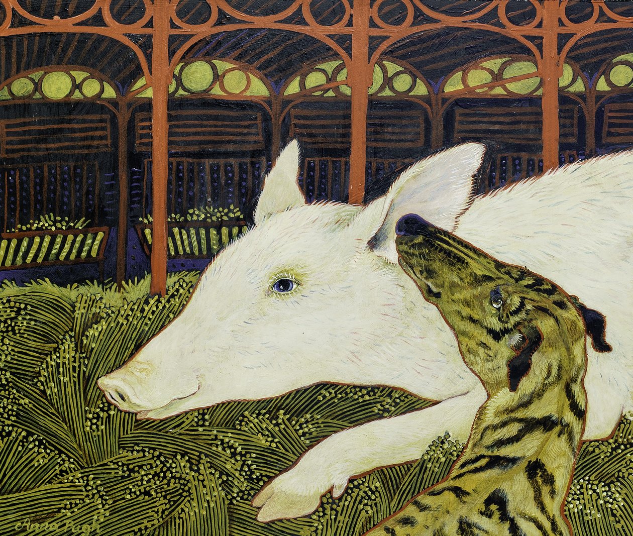 Best of Friends, 2017 (acrílico) de Anna Pugh