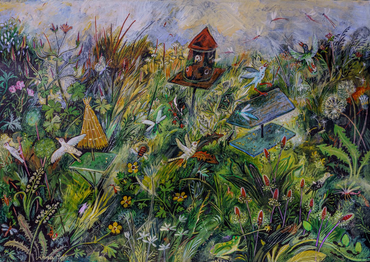 Ok so you draw a frog, 2022 (acrílico sobre tabla) de Anna Pugh