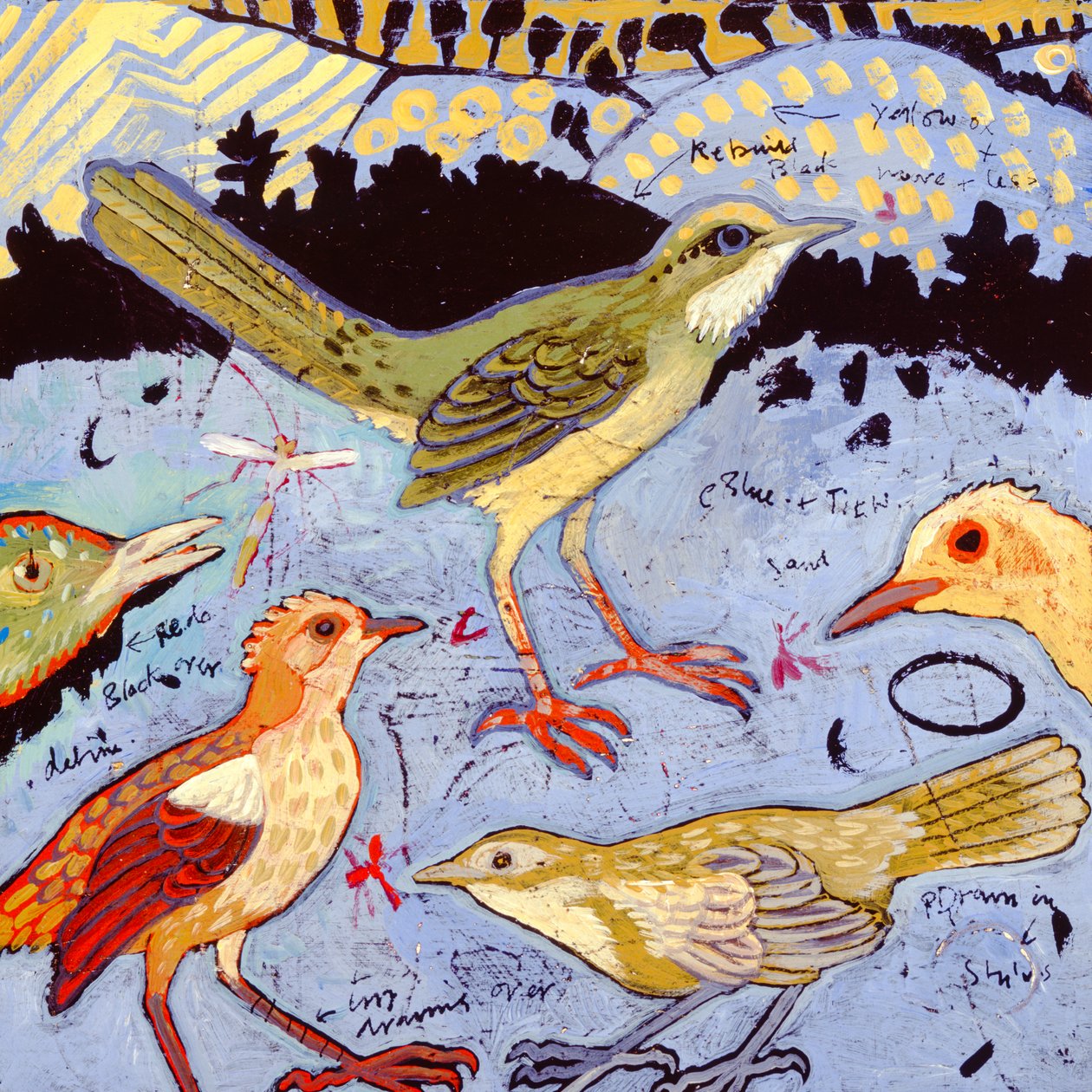 Pequeños pájaros, 2006 (acrílico) de Anna Pugh
