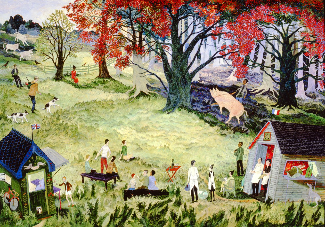 Concurso de caza de trufas, 2001 (acrílico) de Anna Pugh